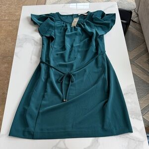 LOFT Teal Mini Dress with Tie Waist